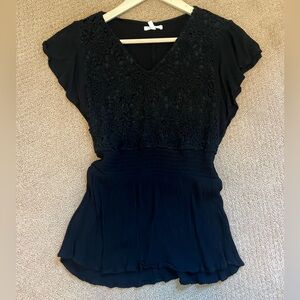 Maurices Elegant Black Lace Blouse